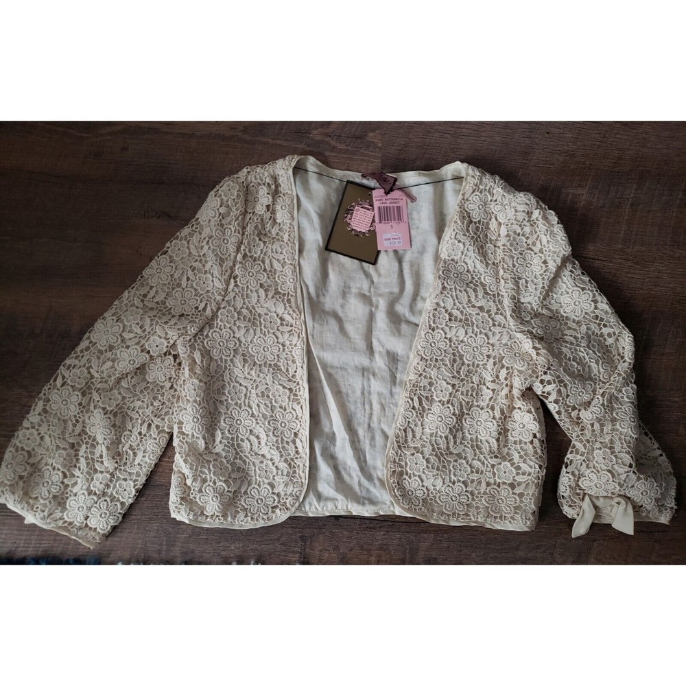 Juicy Couture Womens S Pure Buttermilk Lace Jacket NWT